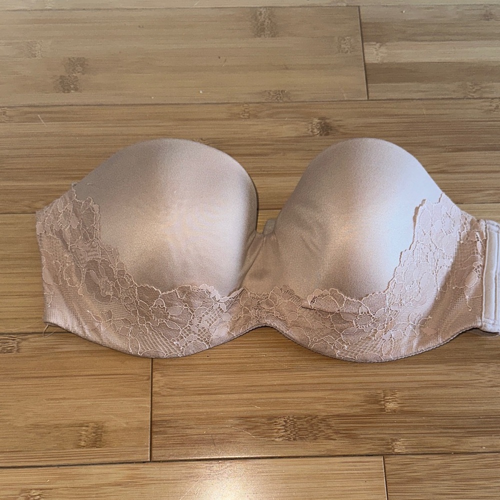 Victoria's Secret Lace Strapless Bra - Tan